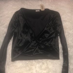 long sleeve velvet top